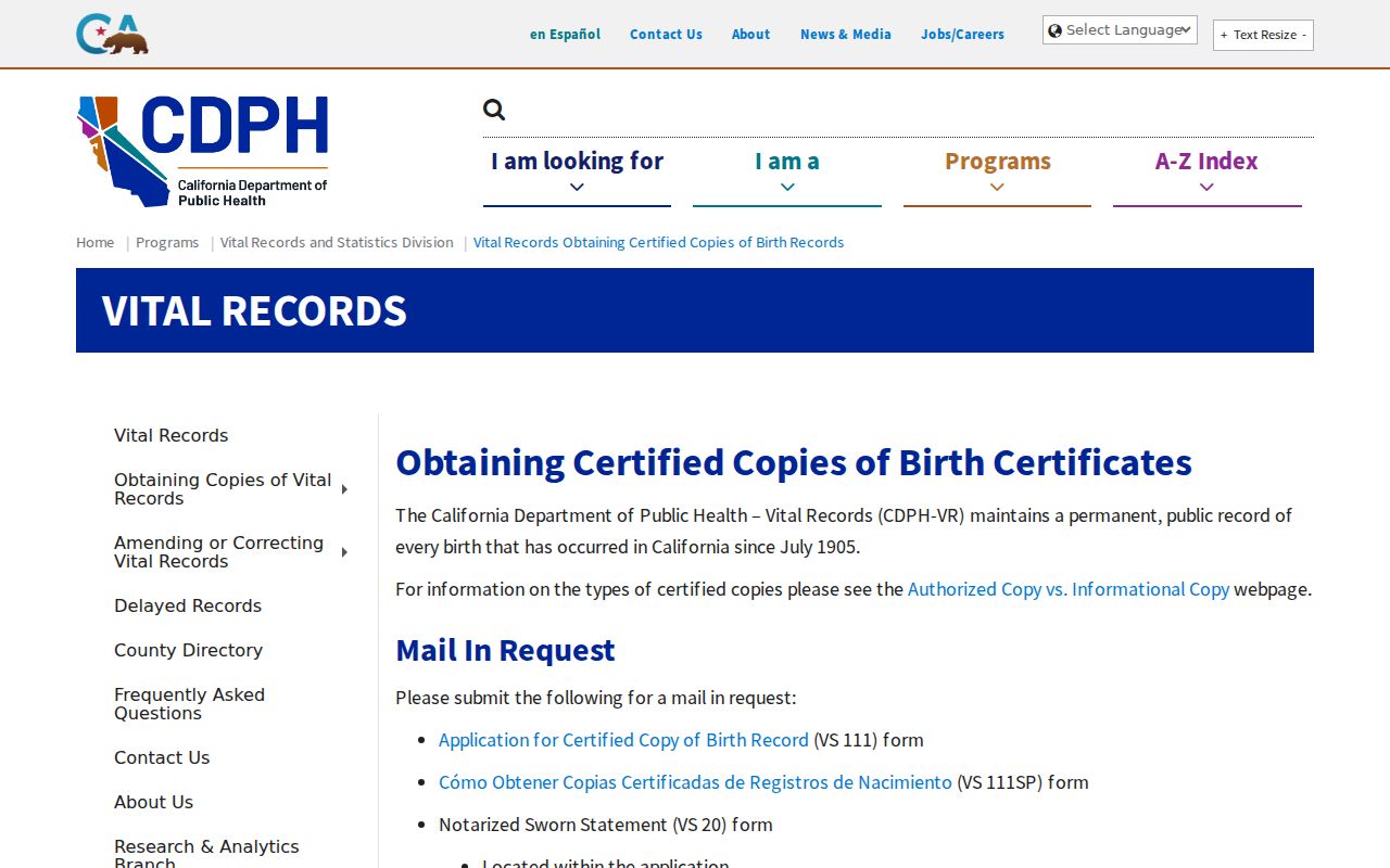 Cupertino resident lookup California vital record copy rules